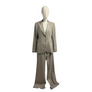 THEORY beige stretch wool dress pantsuit sz 10
